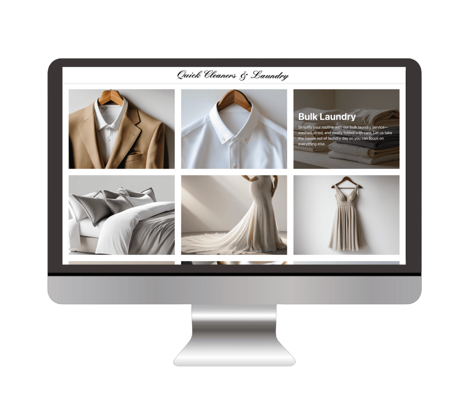 Dry cleaner site on desktop