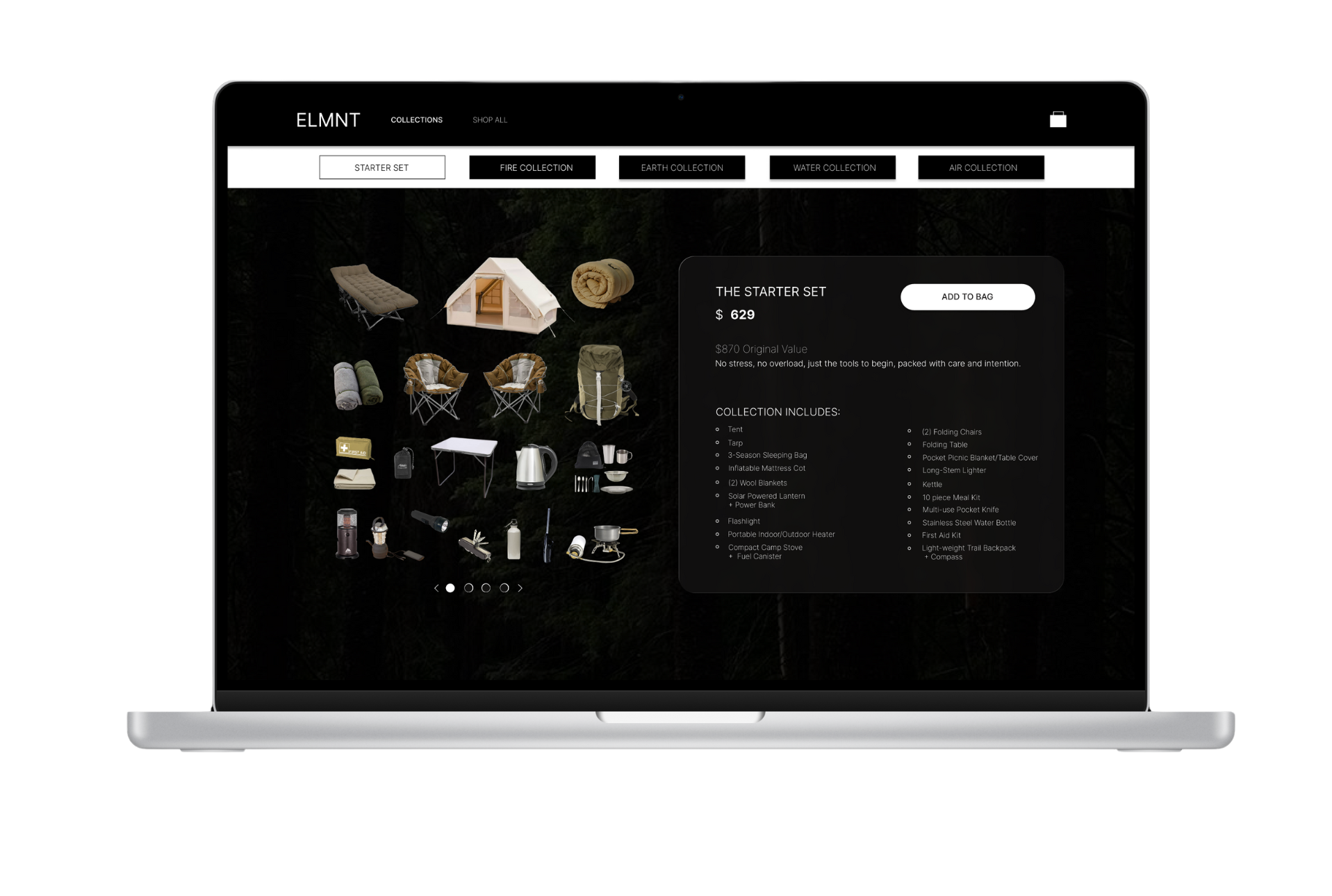 Camping site on laptop