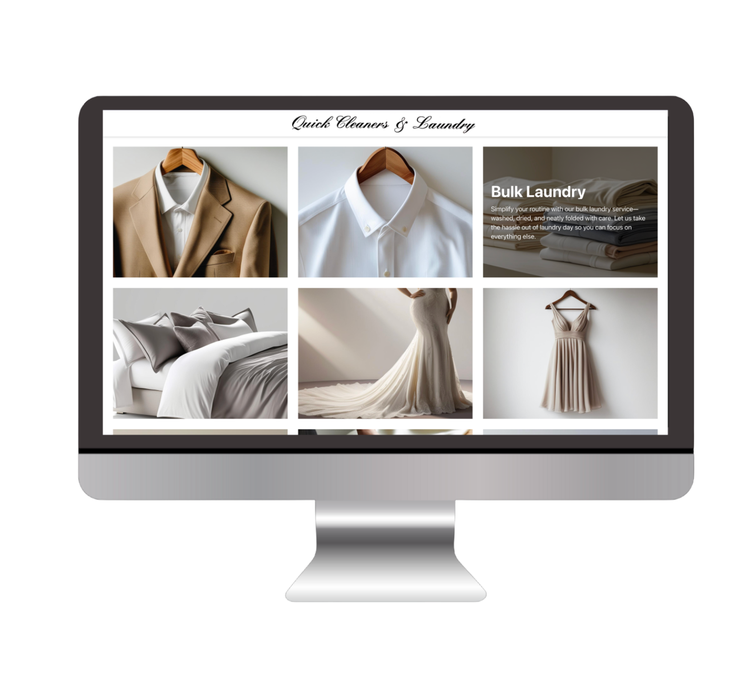 Dry cleaner site on desktop